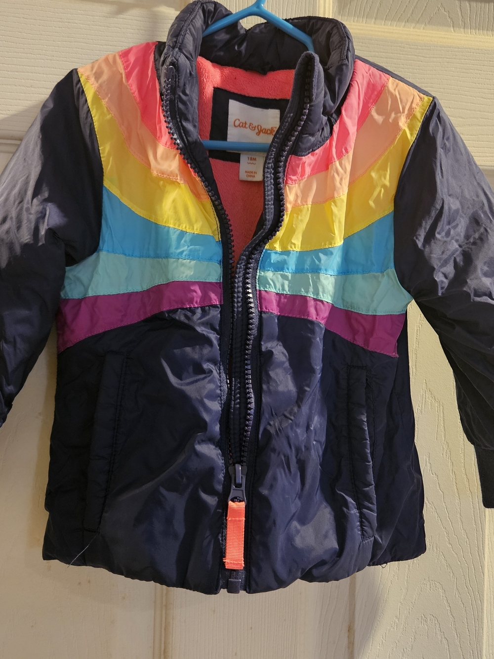 Cat & Jack Toddler Rainbow Puffer Jacket 18 months